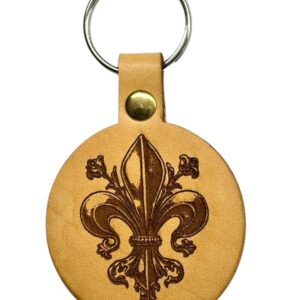 Fleur de Lys - Porte-clé cuir