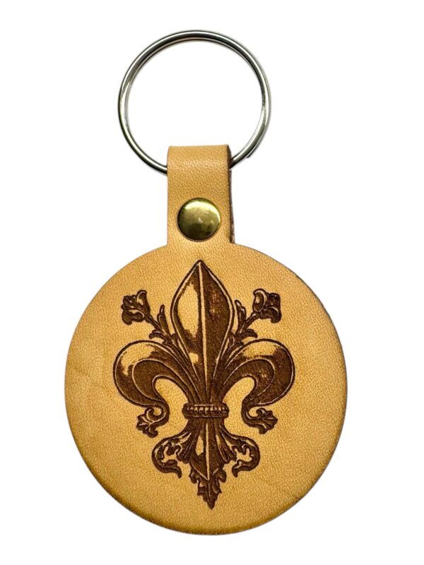 Fleur de Lys - Porte-clé cuir
